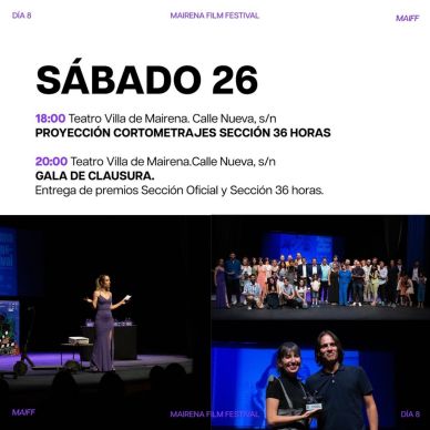 ¡Sacad la agenda que ya está aquí la programación del Mairena Film Festival!  Del 18 al 26 de octubre Mairena del Aljarafe se llena de cine. Una semana llena de los mejores planes- cortometrajes, conciertos, (7)